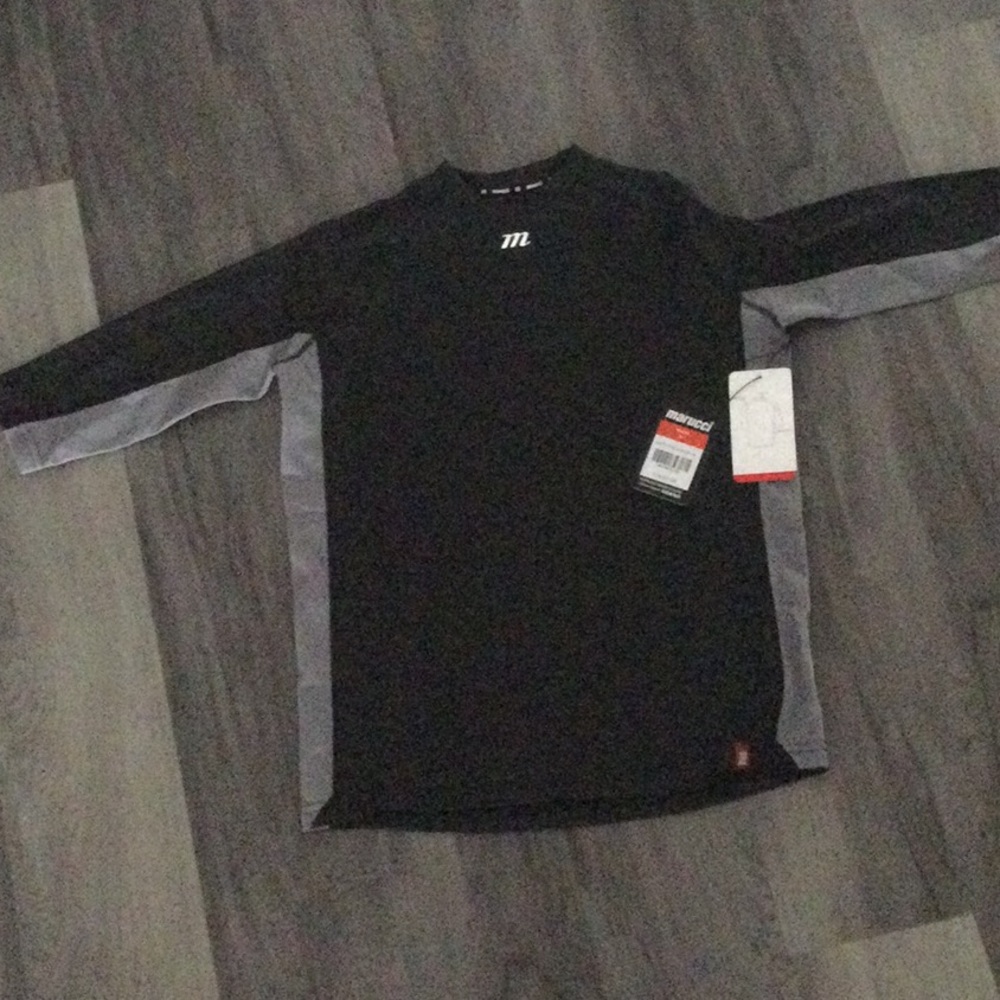 Marucci performance youth 3/4 sleeve tee- Black/Grey